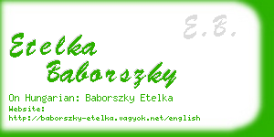 etelka baborszky business card